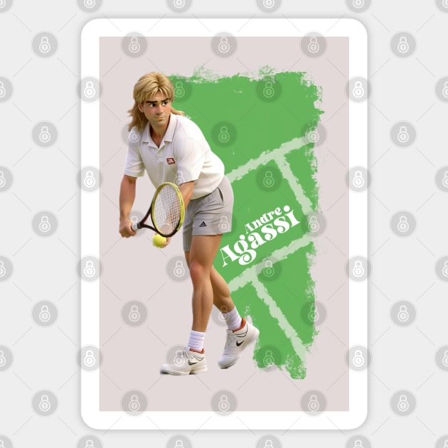 Andre Agassi cartoon Magnet by BAJAJU